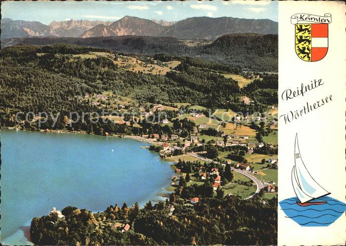 Reifnitz Woerthersee am Woerthersee mit Karawanken Fliegeraufnahme