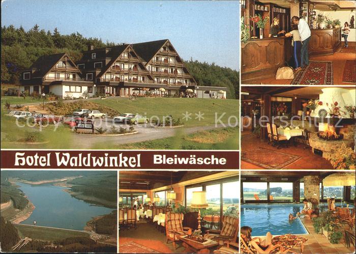 Bleiwaesche Hotel Waldwinkel Rezeption Gastraeume Hallenbad Liegewiese See