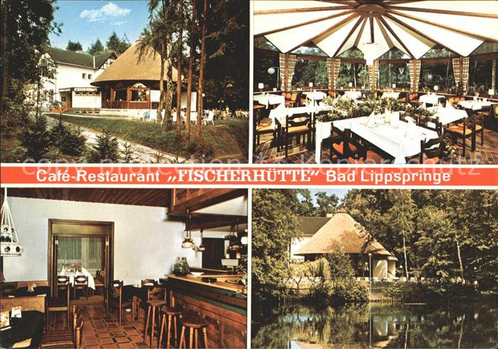 Bad Lippspringe Cafe Restaurant Fischerhuette Gastraum Bar Teich