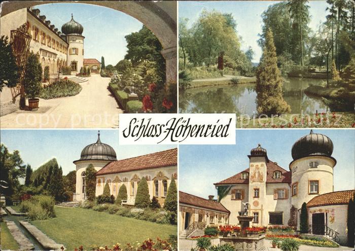 Bernried Starnberger See Schloss Hoehenried Teilansichten Schlossteich