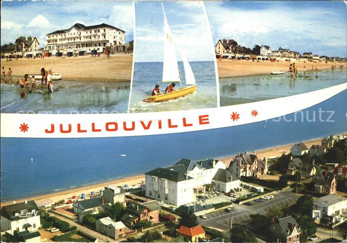 Jullouville Strandpartie Segelschiff Fliegeraufnahm