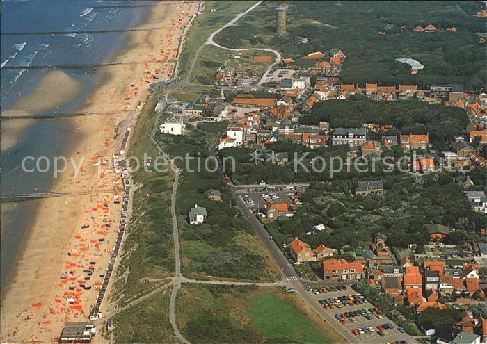 Domburg Dorp en strand Fliegeraufnahme