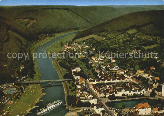 Karlshafen Bad Oberweser Fahrgastschiff Fliegeraufnahme