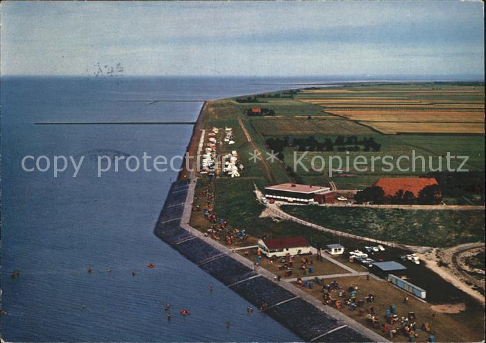 Tossens Nordseebad Strandhalle Tossens direkt am Meer Fliegeraufnahme