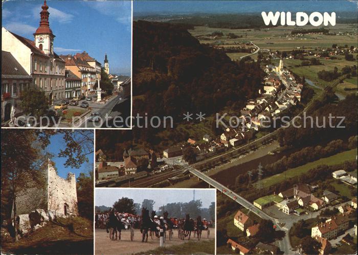 Wildon Hauptplatz Heidenturm Spaetmittelalterlicher Wohnturm Trabrennplatz