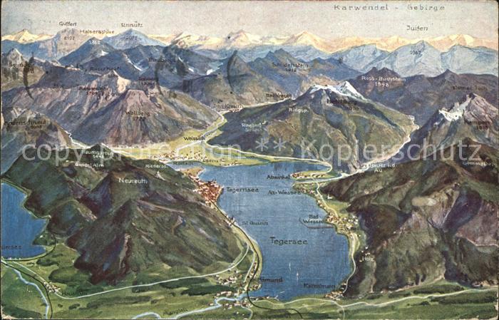 Tegernsee Bayern und Umgebung aus der Vogelperspektive Alpenpanorama