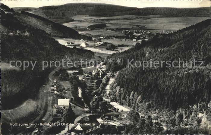 Steinhelle Olsberg Panorama Ruhrtal Hochsauerland Fliegeraufnahme