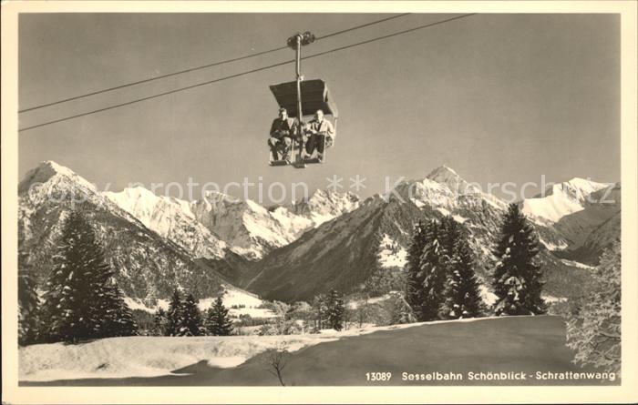 Oberstdorf Sesselbahn Schoenblick Schrattenwang Winterpanorama Alpen