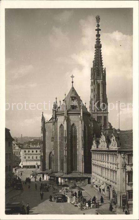 WueRZBURG Bayern Marktplatz mit Marienkapelle Haus zum Falken