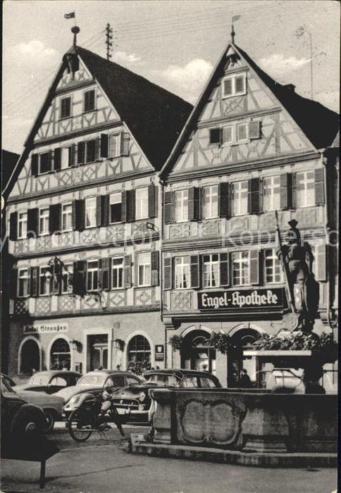 Bad Mergentheim Marktplatz Hotel Straussen Milchlingsbrunnen