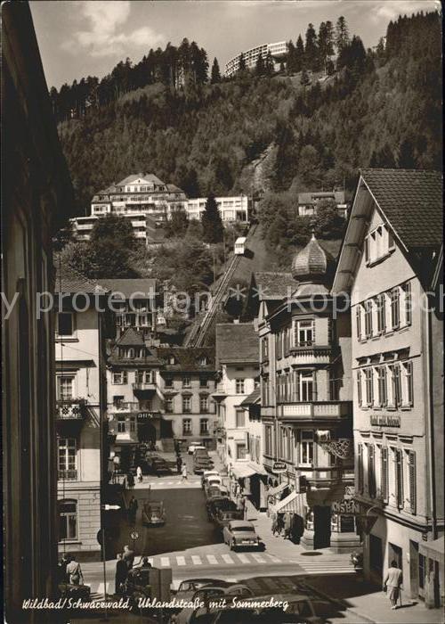 Bad Wildbad Uhlandstrasse mit Sommerberg Schwarzwald