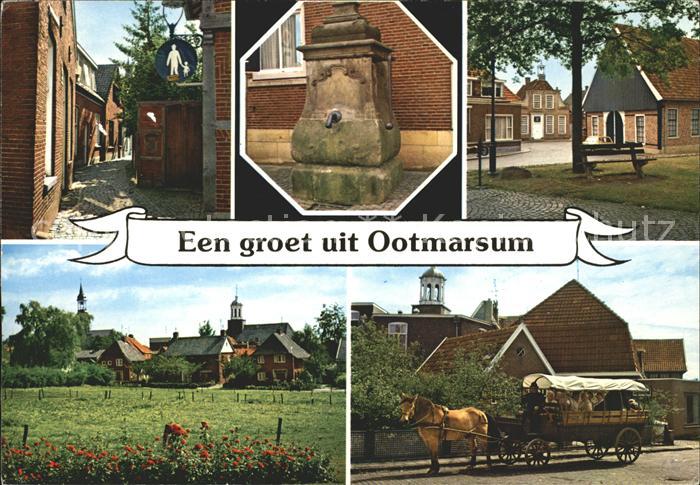 Ootmarsum Teilansichten Brunnen Planwagen