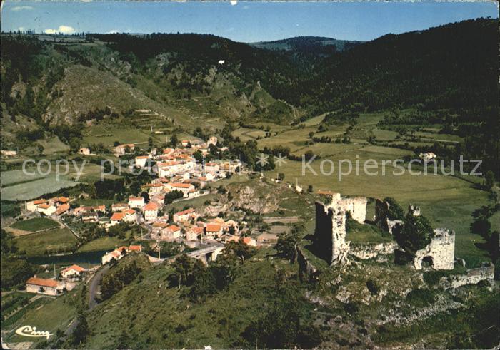 Goudet Chateau de Beaufort vue aerienne