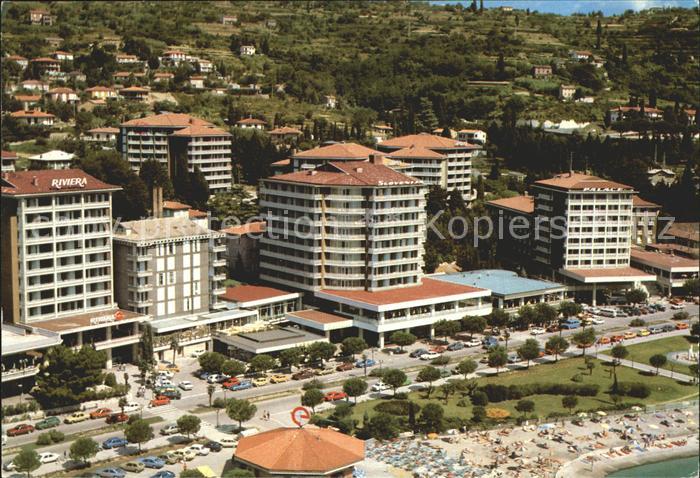 Portorose Istrien Hotels Strand Fliegeraufnahme