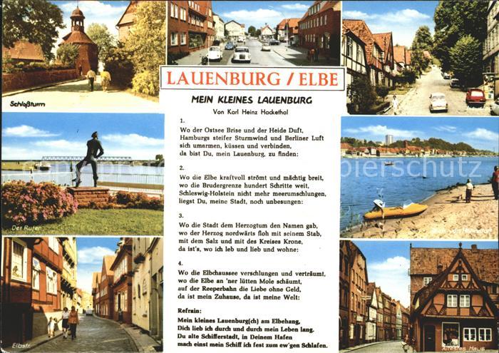 Lauenburg Elbe Schlossturm Neustadt Strand aeltestes Haus Strassenpartie Rufer S