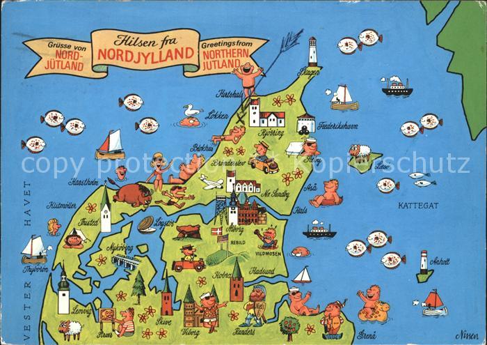 Aalborg Nordjuetland Landkarte Sehenswuerdigkeiten