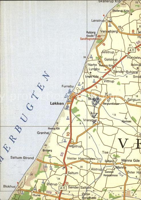 Lokken und Umgebung Jammerbucht Landkarte