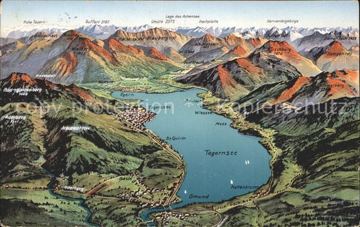 Tegernsee Bayern Panoramakarte