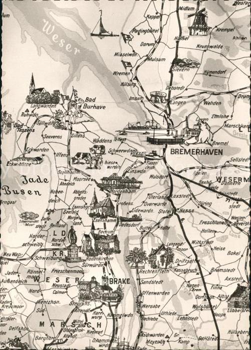 Bremerhaven Landkarte Nord-West-Deutschland