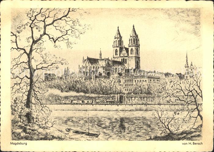 MAGDEBURG  CITY Kuenstlerkarte
