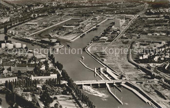 STUTTGART  CITY Neckarhafen Schleuse Fliegeraufnahme