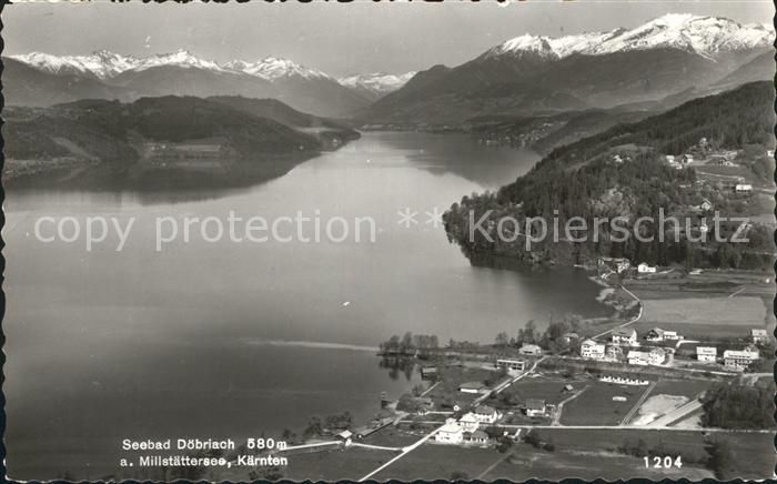 Millstaettersee Seebad Doebriach Fliegeraufnahme