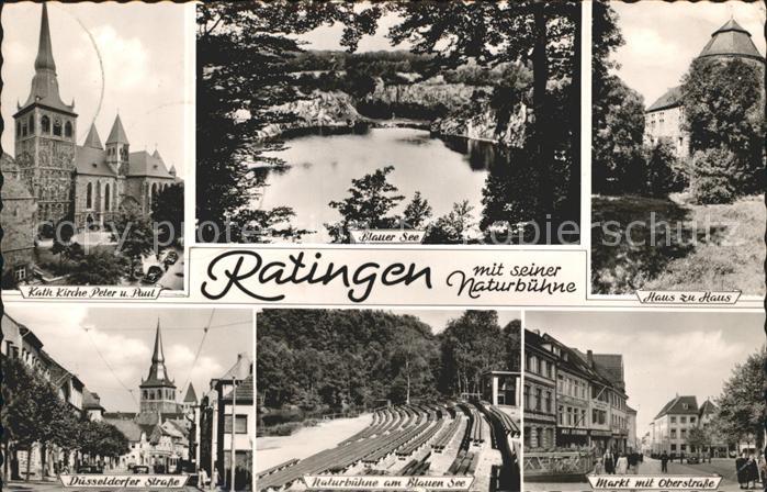 Ratingen Markt mit Oberstrasse Katholische Kirche Peter und Paul