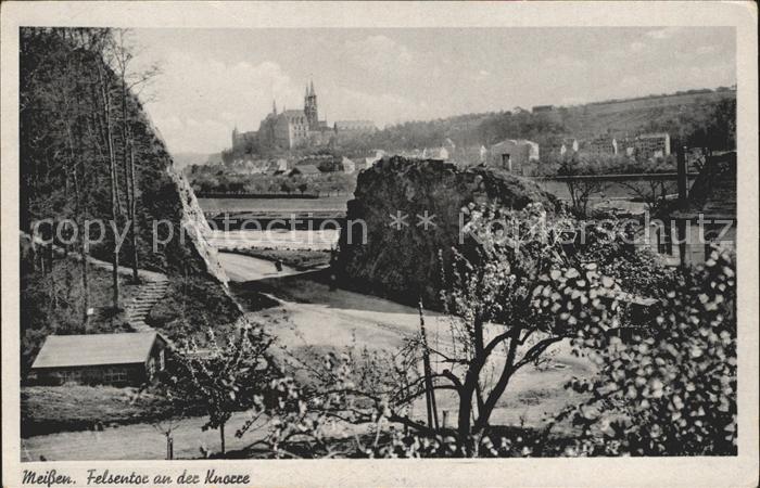 Meissen Elbe Sachsen Felsentor Knorre