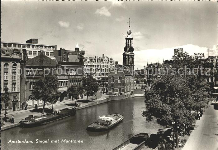 Amsterdam Niederlande Singel met Munttoren