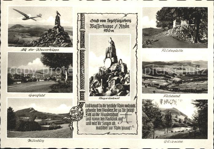 Wasserkuppe Rhoen Fuldaquelle Fuldatal Fliegerdenkmal Gersfeld