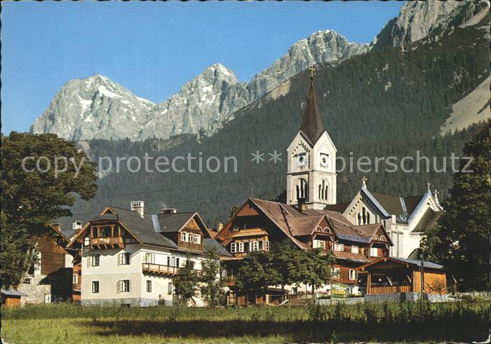 Ramsau Dachstein Steiermark Evangelische Pfarrkirche Gasthof Pehab Musikpavillon