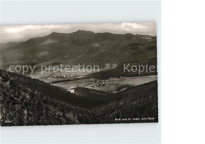 Sommerau Bayern Blick vom Kl Arber mit Lohberg und Osser