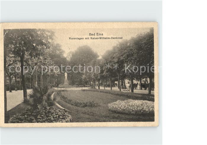 Bad Ems Kuranlagen mit Kaiser Wilhelm Denkmal