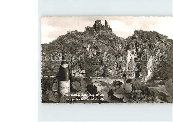 Altenahr Teilansicht Burgruine Tunnels