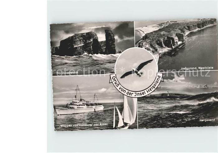 HELGOLAND Insel Schleswig-Holstein Nordweststurm Westkueste Wappen von Hamburg v