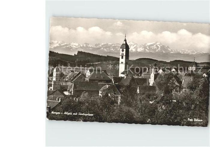 Wangen Allgaeu Teilansicht mit Saentisgruppe