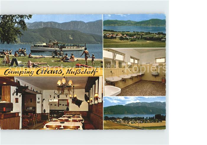 Nussdorf Attersee Strandcamping Fahrgastschiff Panorama Gaststube Waschraum