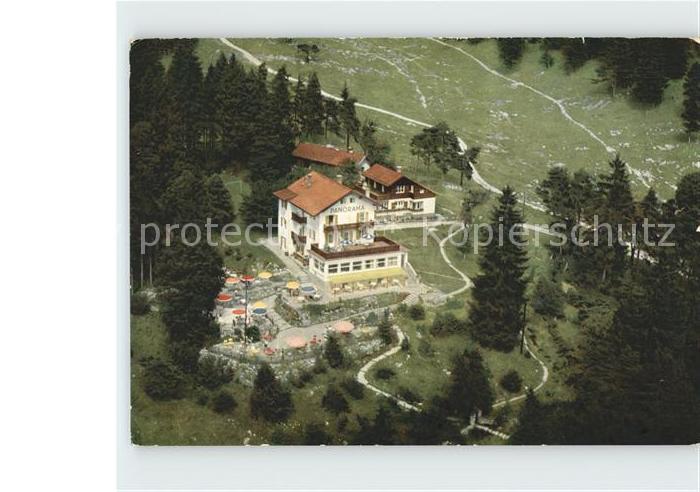 GARMISCH-PARTENKIRCHEN Bayern Pension Panorama Restaurant Cafe Fliegeraufnahme