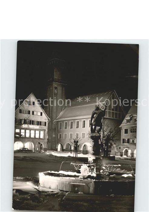 FREUDENSTADT BW Markplatz Neptunbrunnen und Rathaus