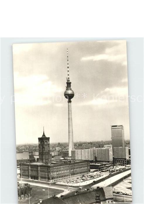 BERLIN  CITY Rotes Rathaus mit Fernseh und UKW Turm
