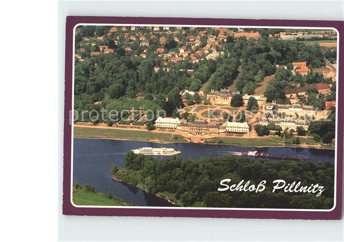 DRESDEN Elbe Schloss Pillnitz Fliegeraufnahme
