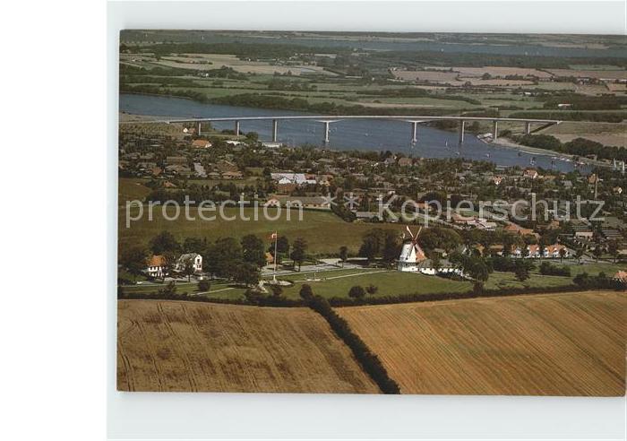 Sonderborg mit Muehle und Bruecke Fliegeraufnahme