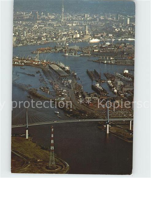 HAMBURG  CITY Koehlbrandbruecke Fliegeraufnahme