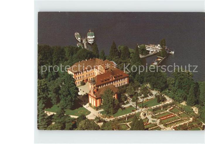 Insel Mainau Bodensee Schloss Kirche Rosengarten Fliegeraufnahme