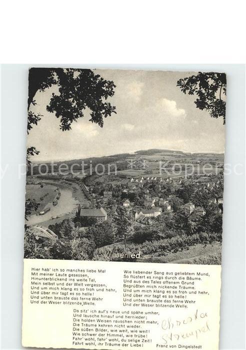 Vlotho Weser Blick von der Burg Weserlied