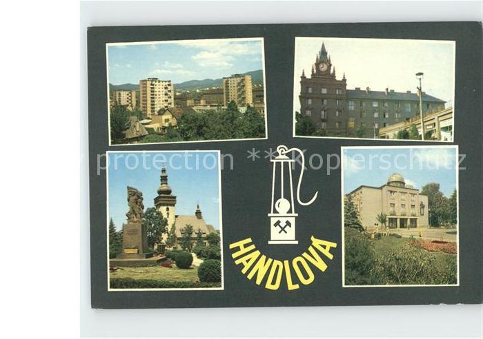 Handlova Hochhaeuser Rathaus Kirche