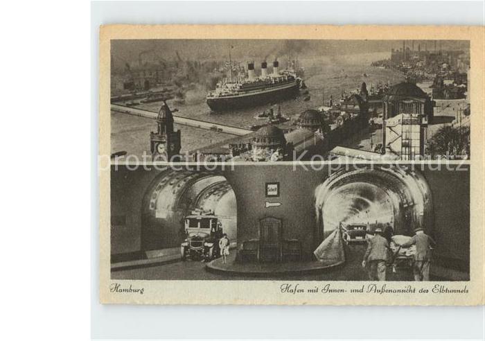 HAMBURG  CITY Hafen mit Innen und Aussenansicht des Elbtunnels