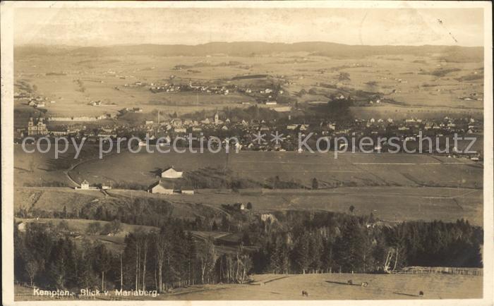 Kempten Allgaeu Blick vom Mariaberg