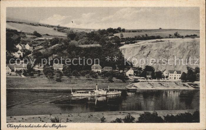 Meissen Elbe Sachsen Karpfenschaenke Schiffstation