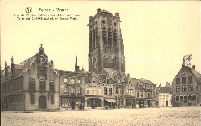 Furnes Veurne West-Vlaanderen Belgie Furnes Tour Eglise Saint Nicolas Grand Plac